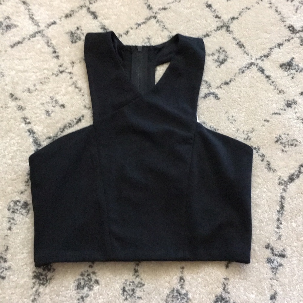 Express zip up crop top size xs